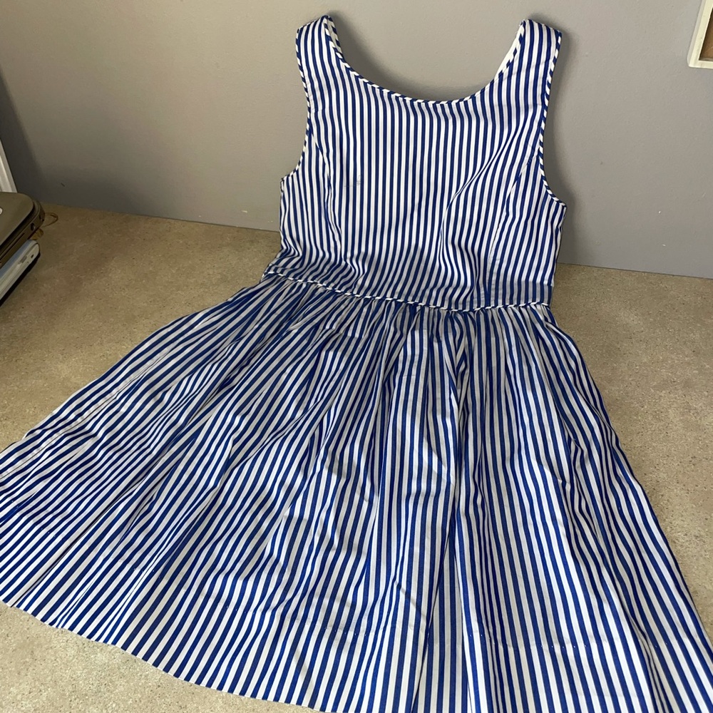 Polo Ralph Lauren size 8 button dress striped cotton 100%